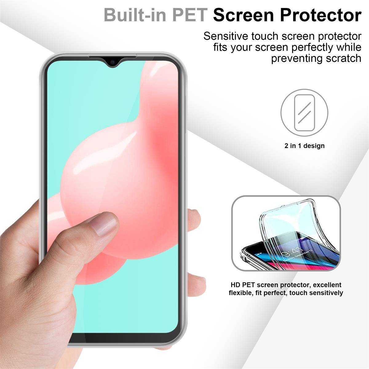 Cadorabo Schutzhülle für Samsung Galaxy A32 4G Hülle in natur 360° Etui Full Body Handyhülle Cover Case