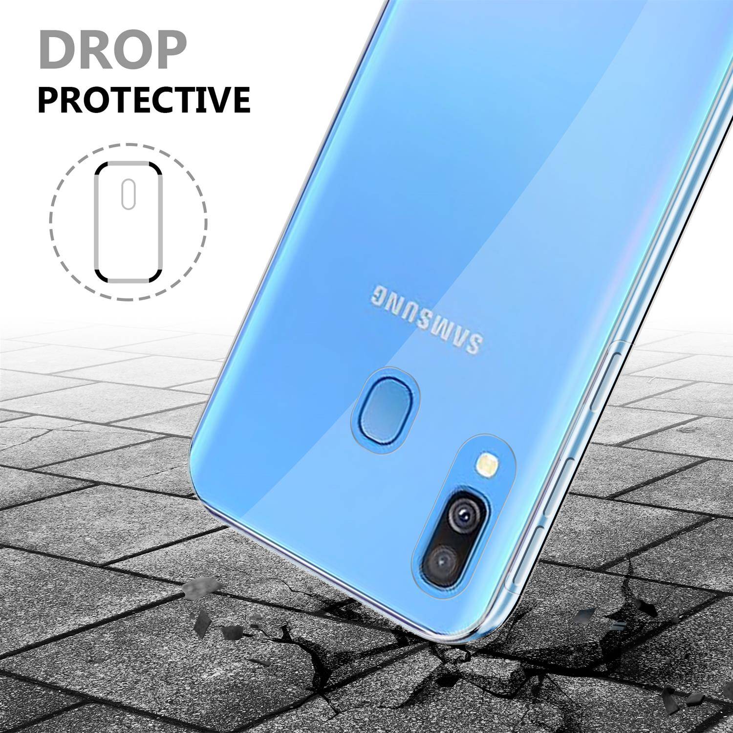 Cadorabo Schutzhülle für Samsung Galaxy A40 Hülle in natur 360° Etui Full Body Handyhülle Cover Case