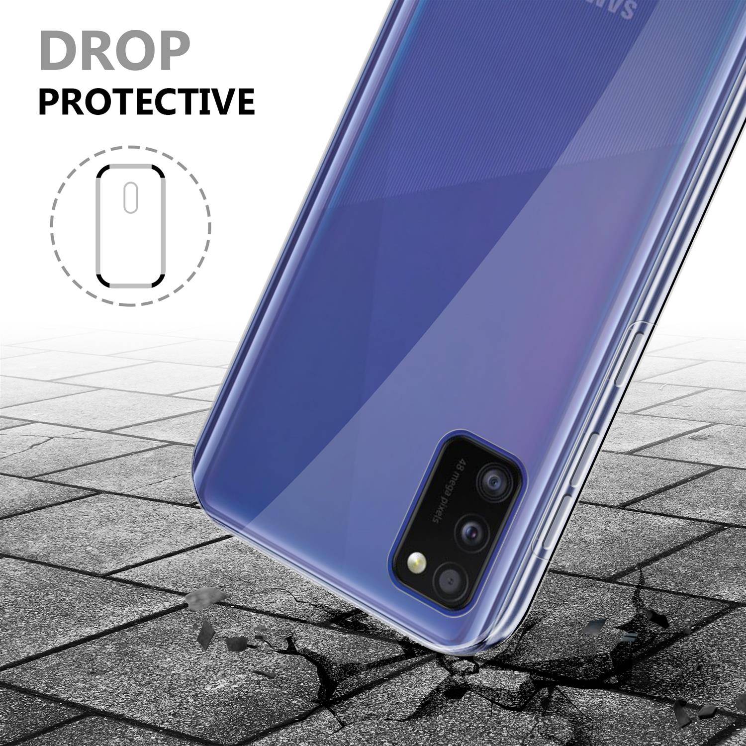 Cadorabo Schutzhülle für Samsung Galaxy A41 Hülle in natur 360° Etui Full Body Handyhülle Cover Case
