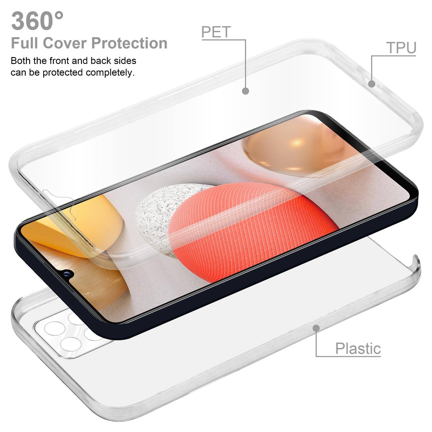 Cadorabo Schutzhülle für Samsung Galaxy A42 5G Hülle in natur 360° Etui Full Body Handyhülle Cover Case