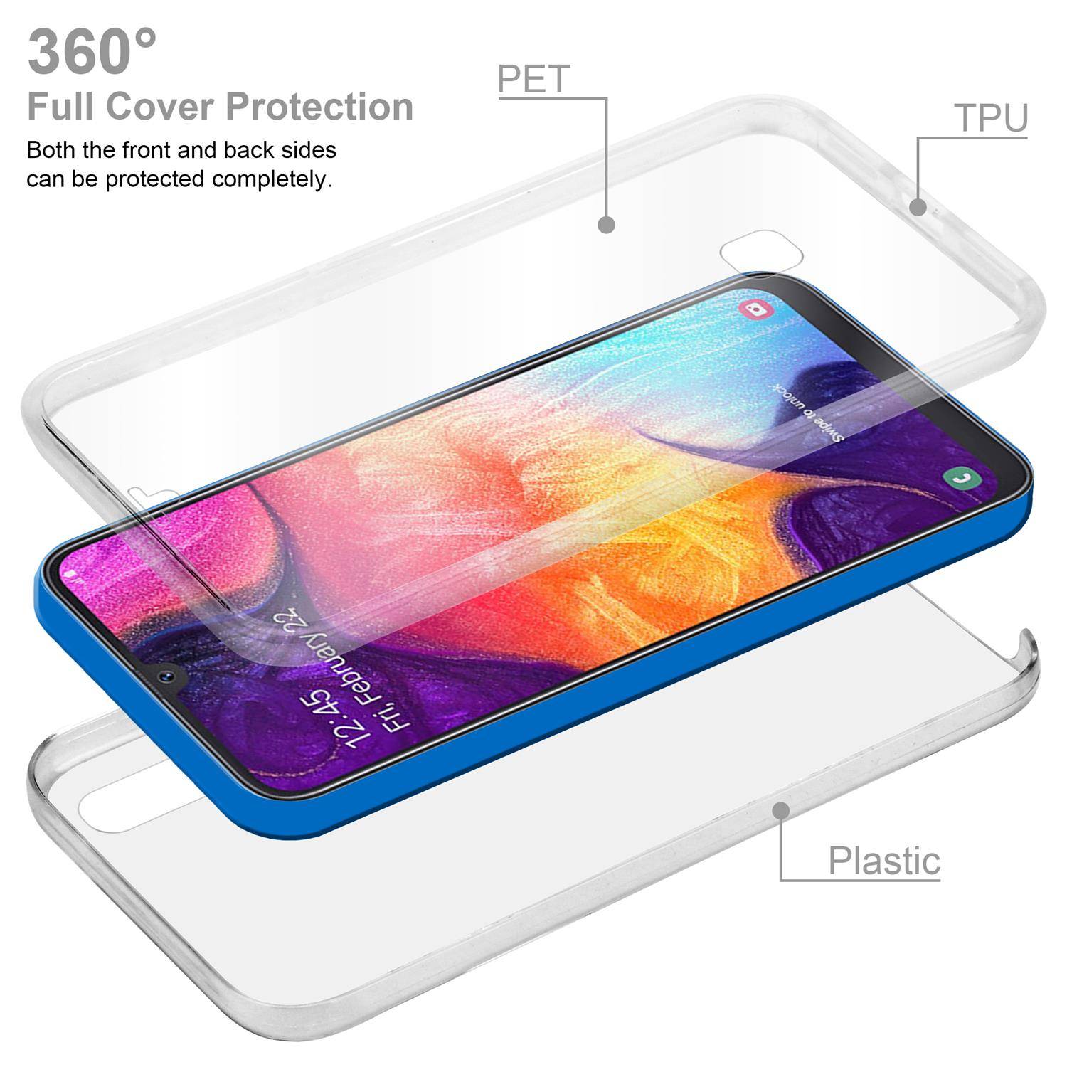 Cadorabo Schutzhülle für Samsung Galaxy A50 / A50s / A30s Hülle in natur 360° Etui Full Body Handyhülle Cover Case
