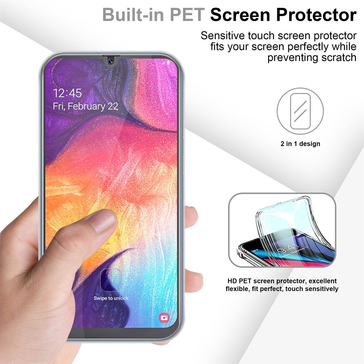 Cadorabo Schutzhülle für Samsung Galaxy A50 / A50s / A30s Hülle in natur 360° Etui Full Body Handyhülle Cover Case