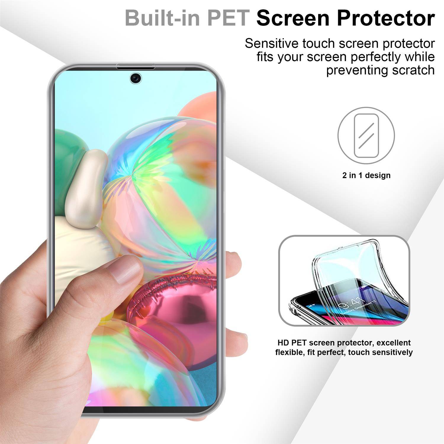 Cadorabo Schutzhülle für Samsung Galaxy A51 4G / M40S Hülle in natur 360° Etui Full Body Handyhülle Cover Case