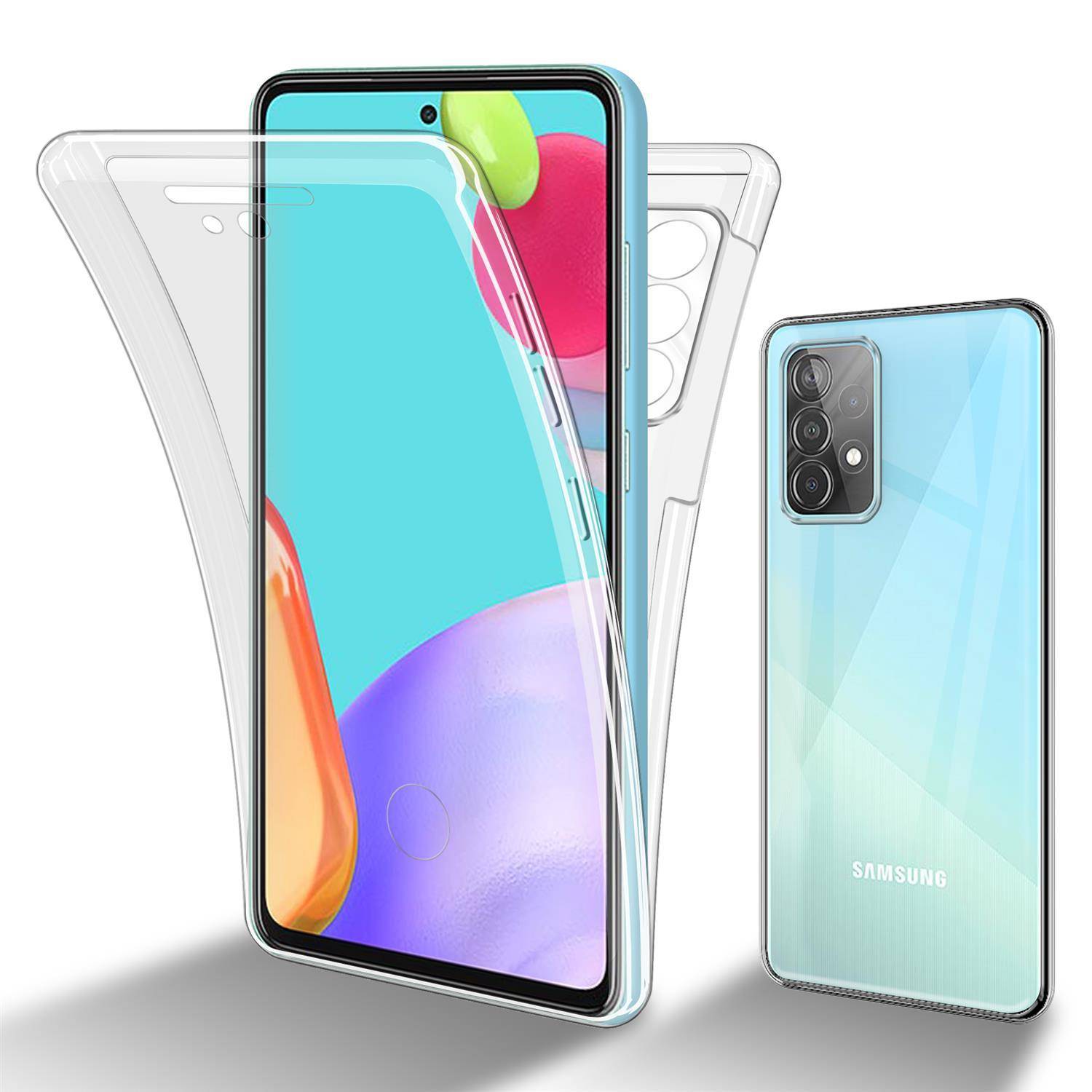 Cadorabo Schutzhülle für Samsung Galaxy A52 Hülle in natur 360° Etui Full Body Handyhülle Cover Case