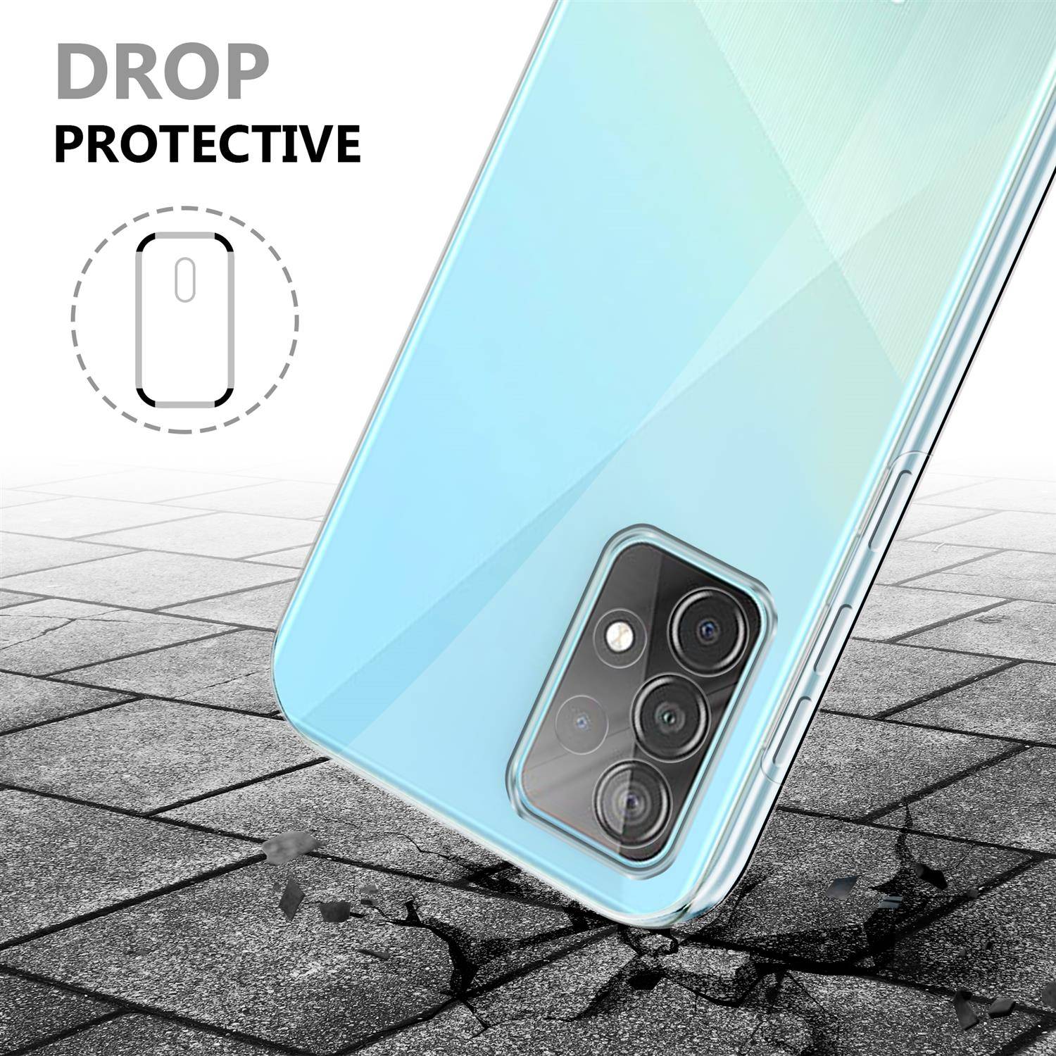 Cadorabo Schutzhülle für Samsung Galaxy A52 Hülle in natur 360° Etui Full Body Handyhülle Cover Case