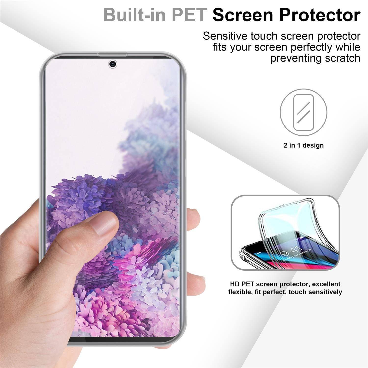 Cadorabo Schutzhülle für Samsung Galaxy A71 4G Hülle in natur 360° Etui Full Body Handyhülle Cover Case