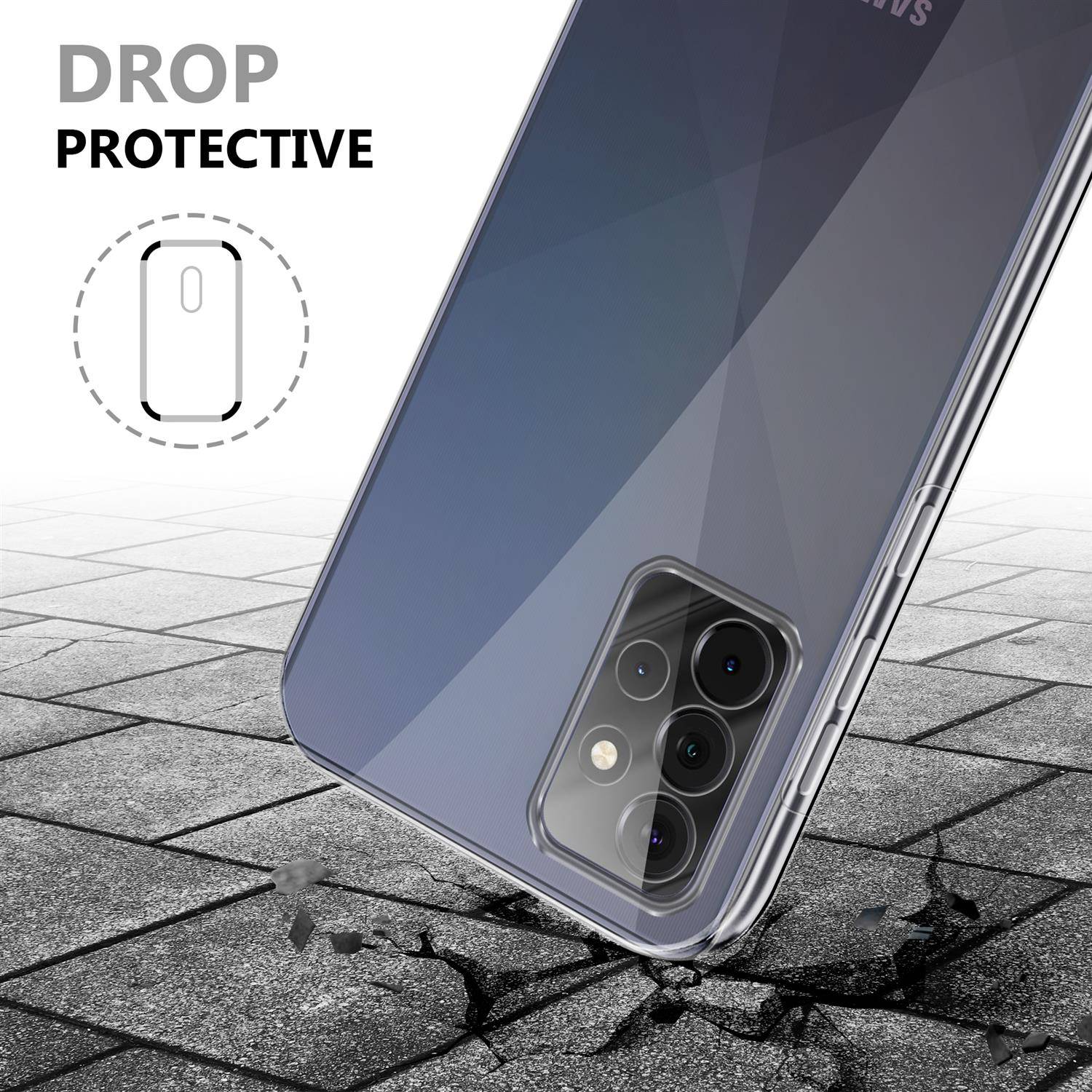Cadorabo Schutzhülle für Samsung Galaxy A72 Hülle in natur 360° Etui Full Body Handyhülle Cover Case