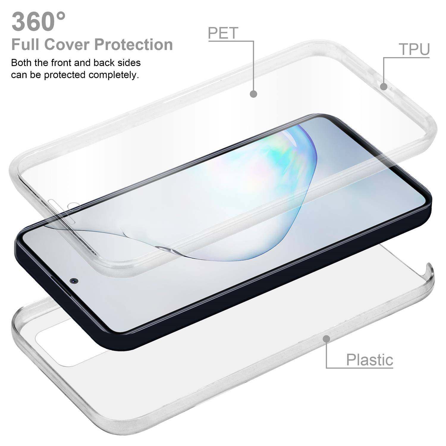 Cadorabo Schutzhülle für Samsung Galaxy A81 / NOTE 10 LITE / M60s Hülle in natur 360° Etui Full Body Handyhülle Cover