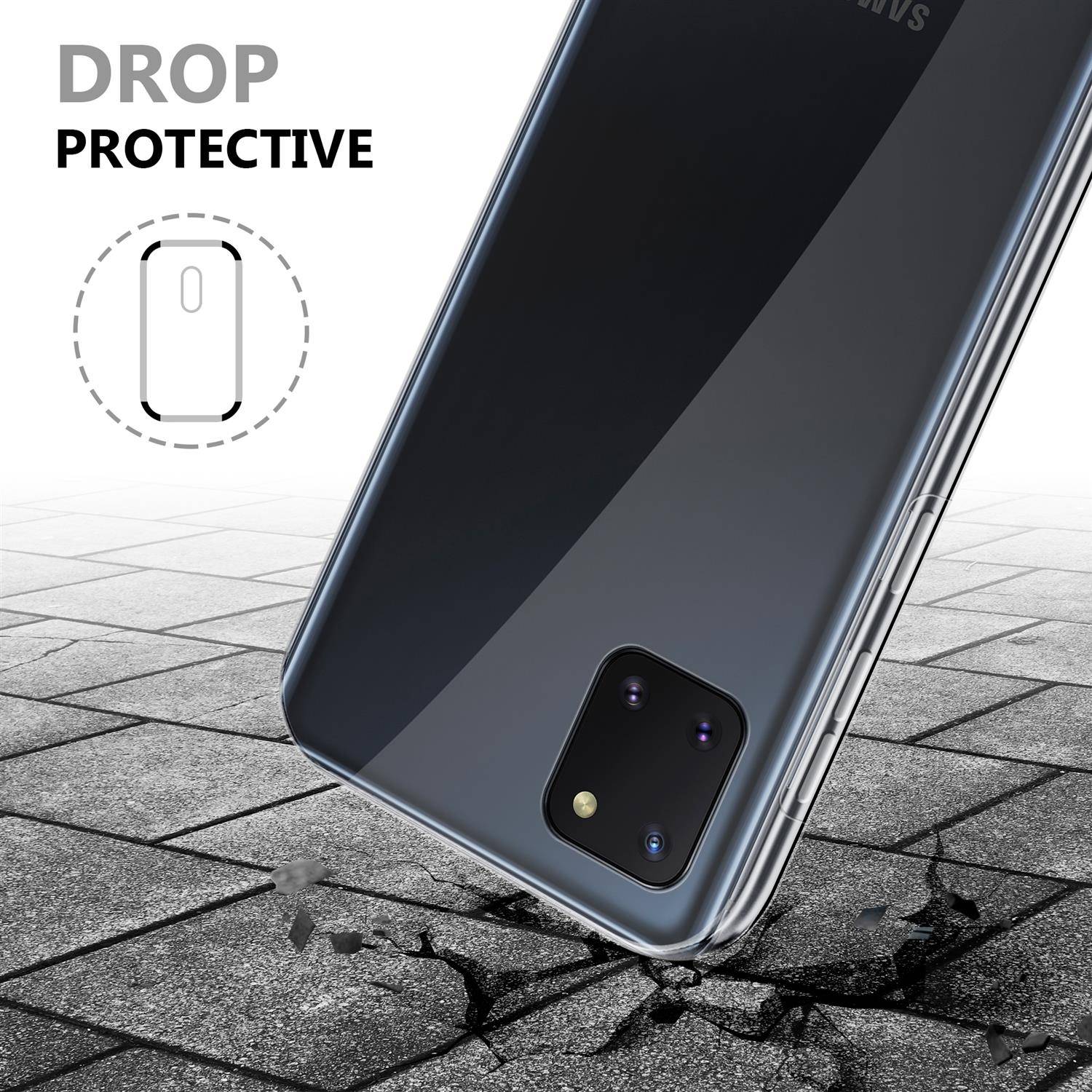 Cadorabo Schutzhülle für Samsung Galaxy A81 / NOTE 10 LITE / M60s Hülle in natur 360° Etui Full Body Handyhülle Cover