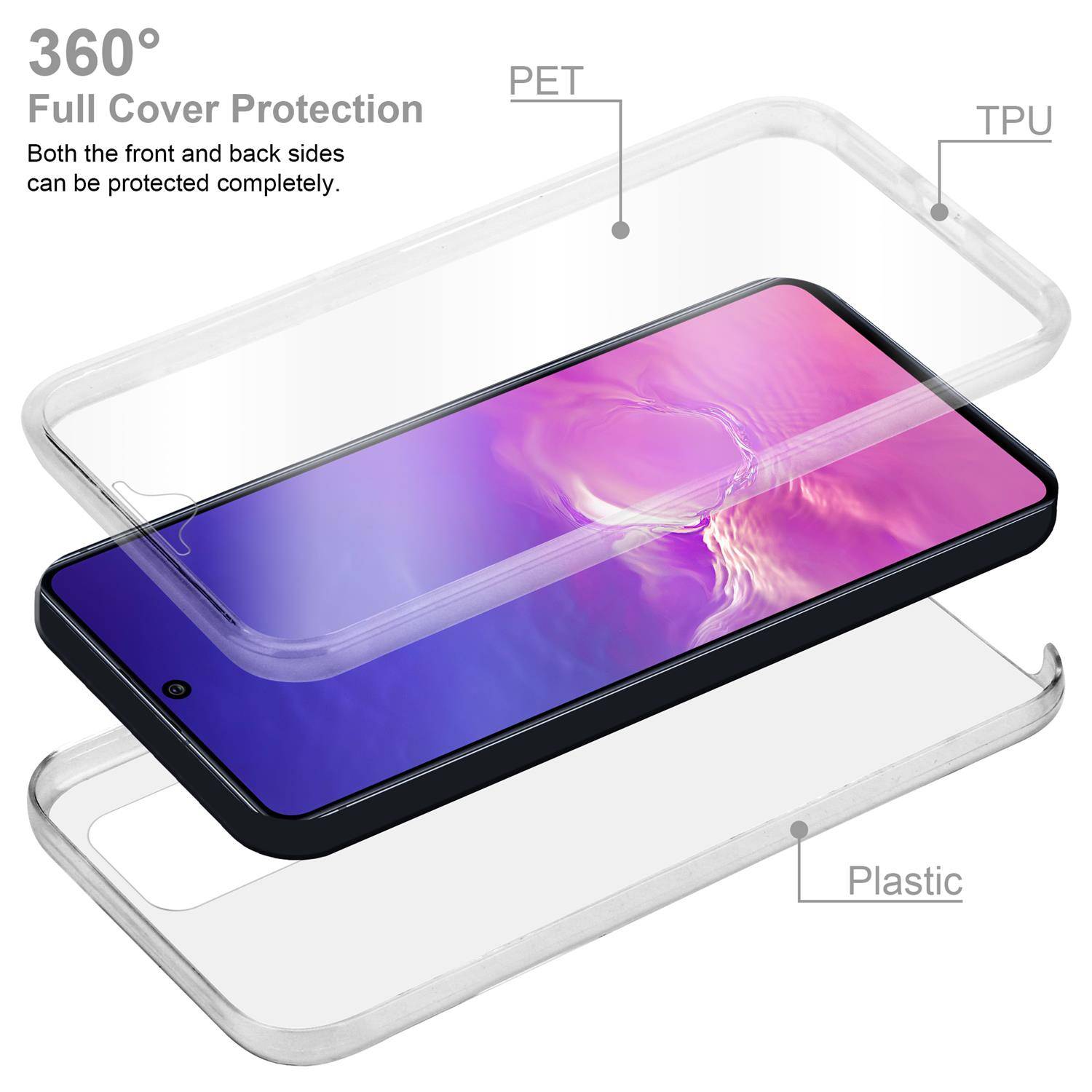 Cadorabo Schutzhülle für Samsung Galaxy A91 / S10 LITE / M80s Hülle in natur 360° Etui Full Body Handyhülle Cover Case