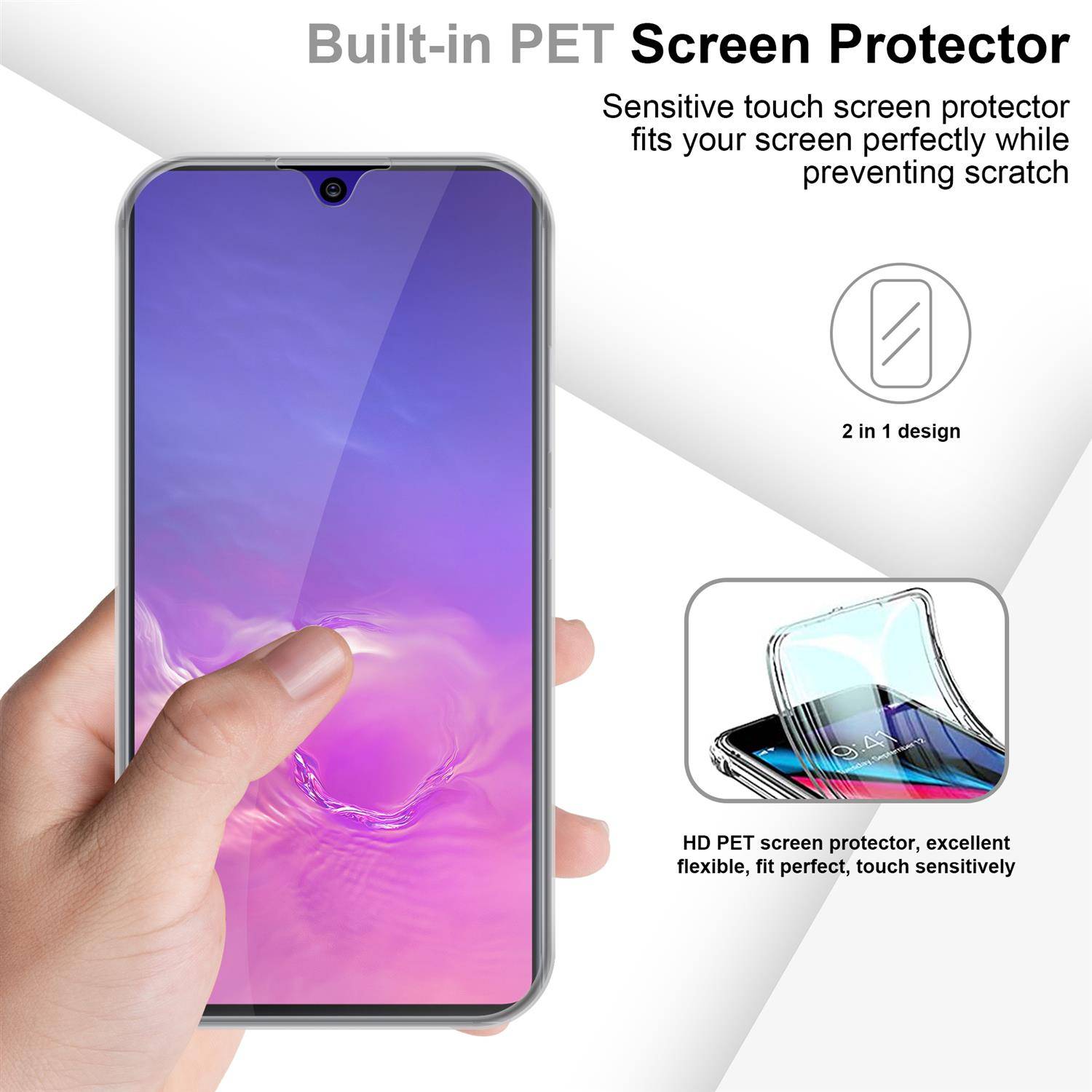 Cadorabo Schutzhülle für Samsung Galaxy A91 / S10 LITE / M80s Hülle in natur 360° Etui Full Body Handyhülle Cover Case