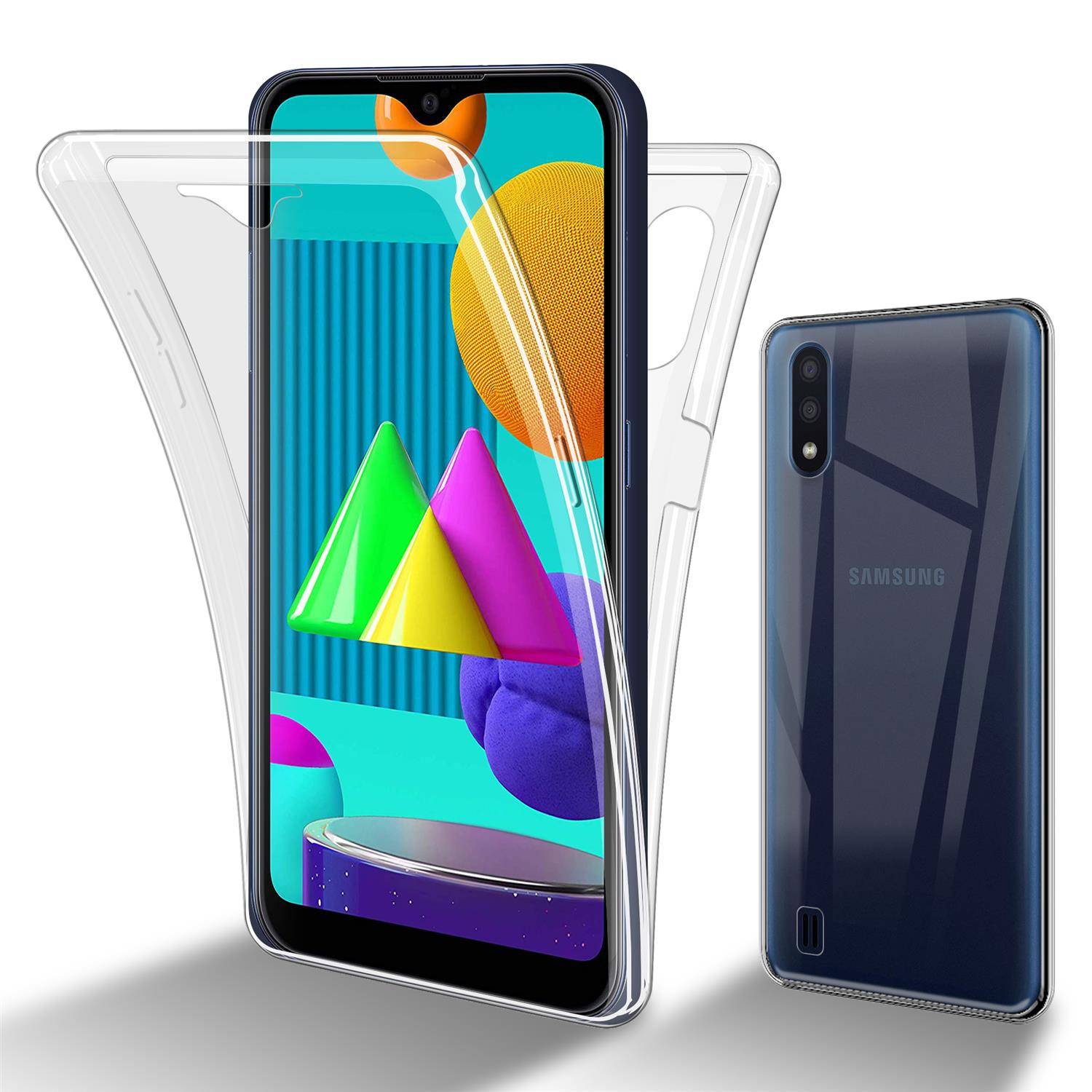 Cadorabo Schutzhülle für Samsung Galaxy M01 Hülle in natur 360° Etui Full Body Handyhülle Cover Case