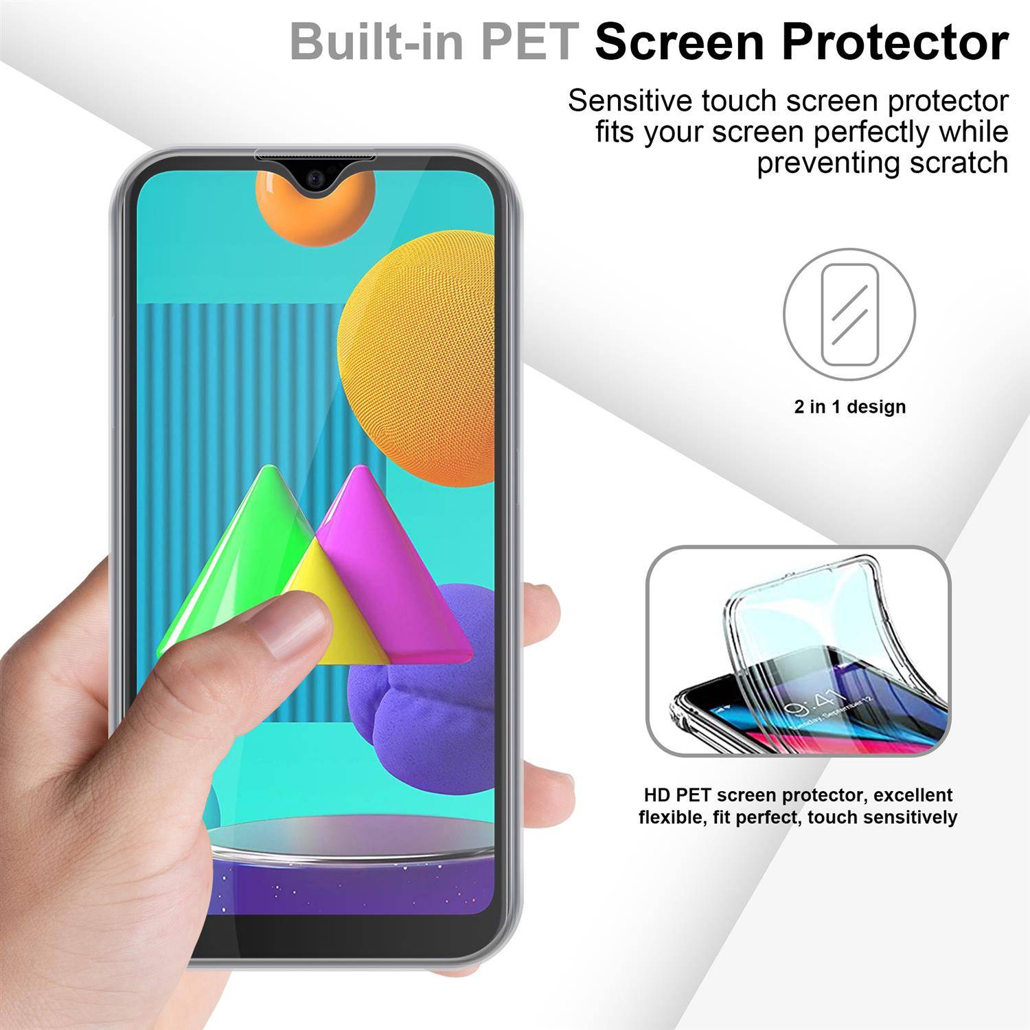 Cadorabo Schutzhülle für Samsung Galaxy M01 Hülle in natur 360° Etui Full Body Handyhülle Cover Case