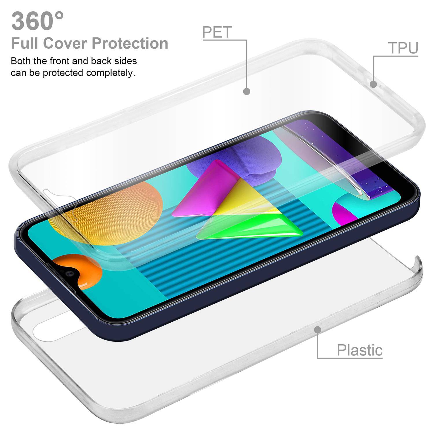 Cadorabo Schutzhülle für Samsung Galaxy M01 Hülle in natur 360° Etui Full Body Handyhülle Cover Case