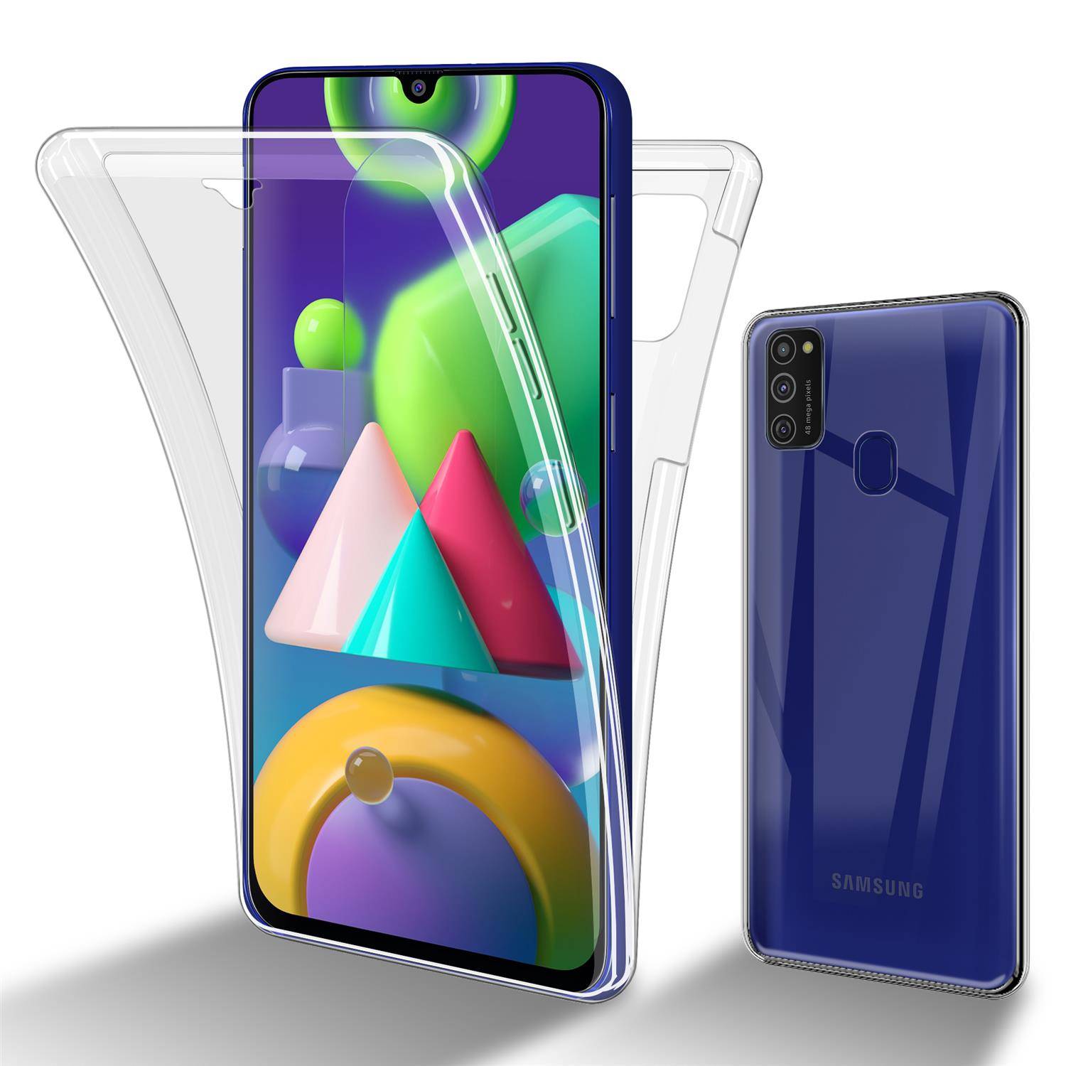 Cadorabo Schutzhülle für Samsung Galaxy M30s / M21 Hülle in natur 360° Etui Full Body Handyhülle Cover Case