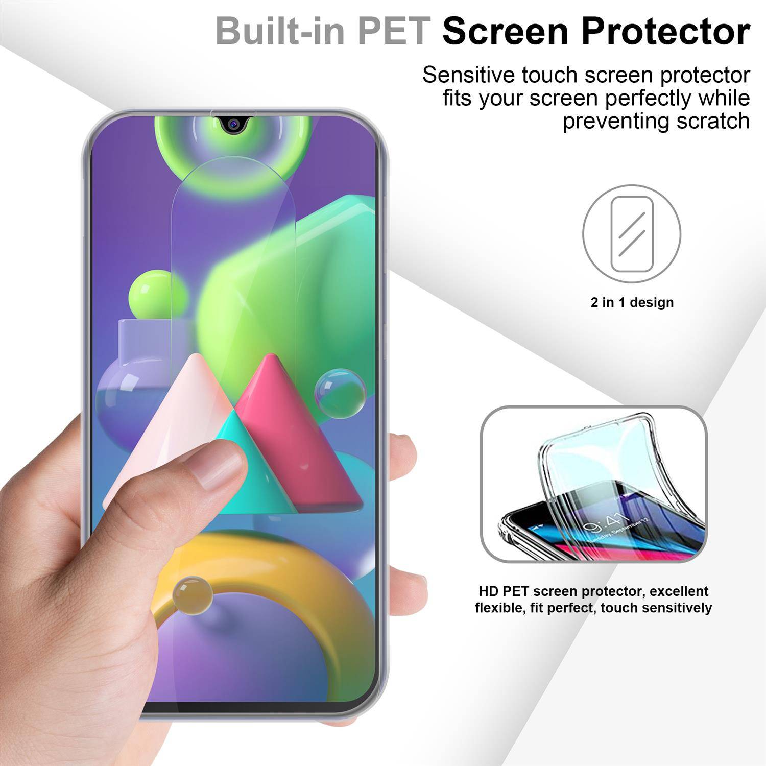Cadorabo Schutzhülle für Samsung Galaxy M30s / M21 Hülle in natur 360° Etui Full Body Handyhülle Cover Case
