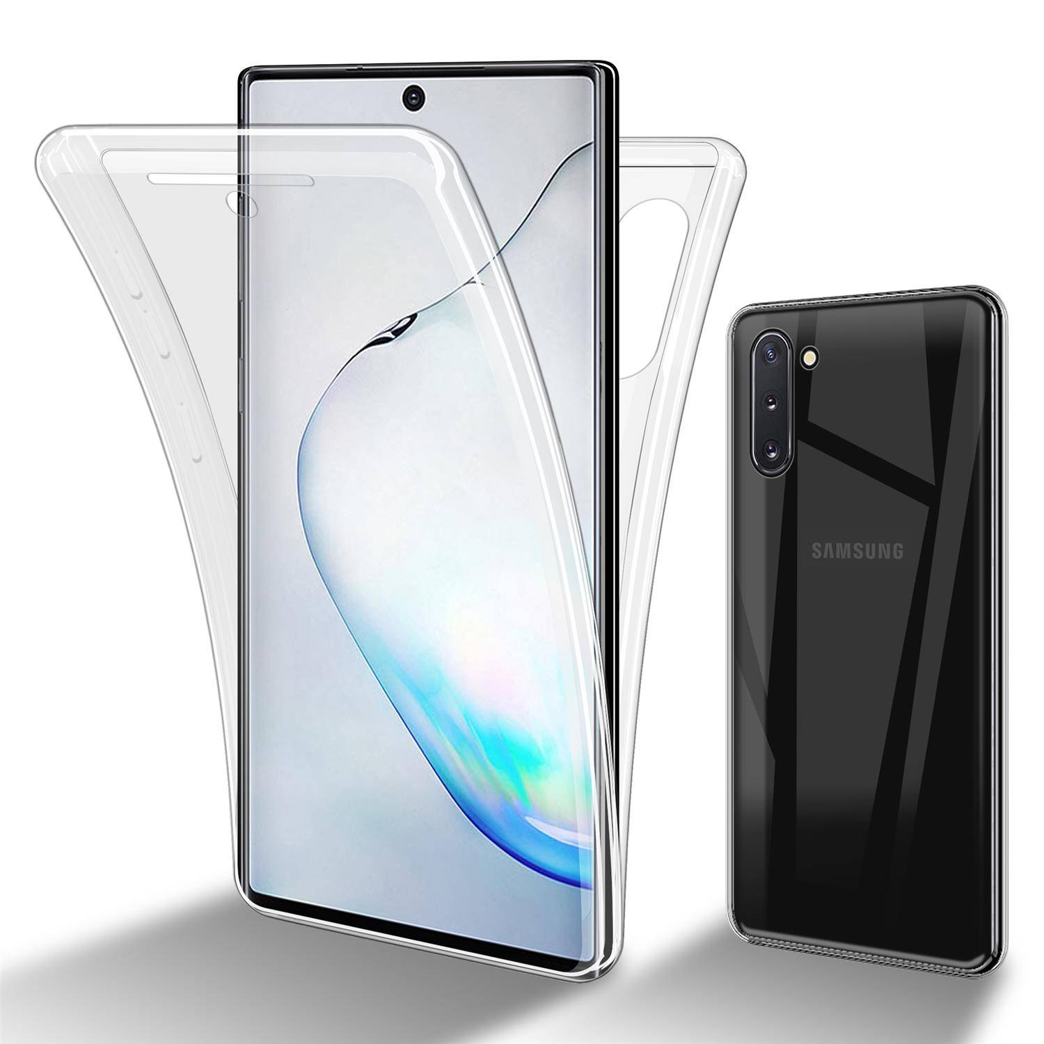 Cadorabo Schutzhülle für Samsung Galaxy NOTE 10 Hülle in natur 360° Etui Full Body Handyhülle Cover Case