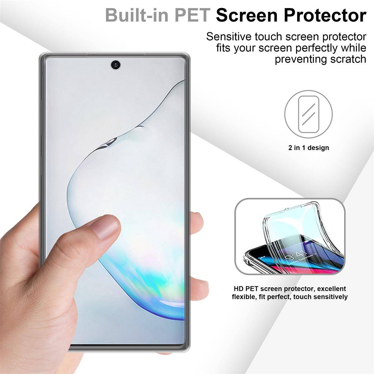 Cadorabo Schutzhülle für Samsung Galaxy NOTE 10 Hülle in natur 360° Etui Full Body Handyhülle Cover Case