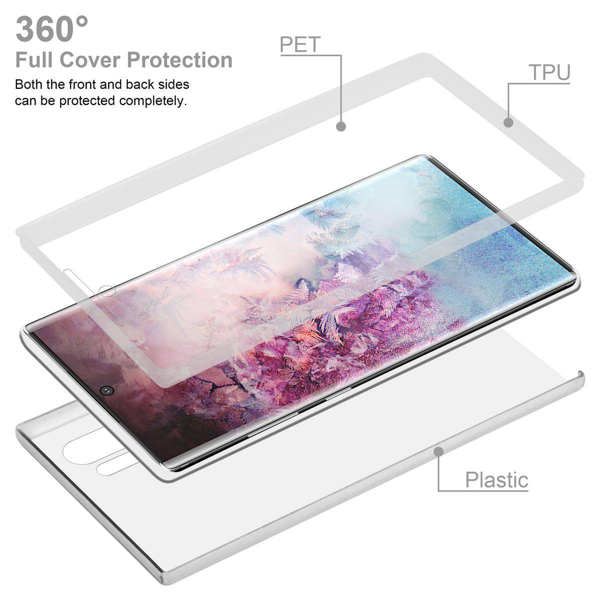 Cadorabo Schutzhülle für Samsung Galaxy NOTE 10 PRO Hülle in natur 360° Etui Full Body Handyhülle Cover Case
