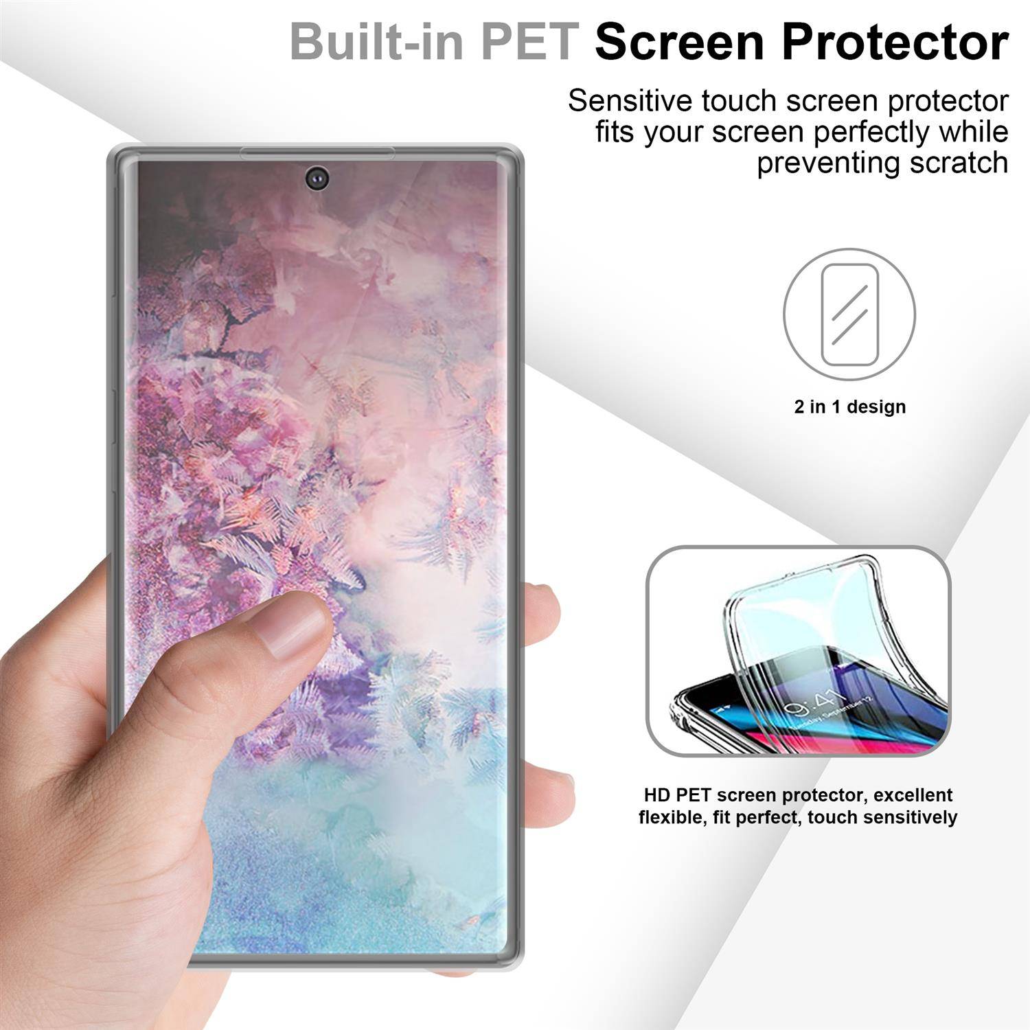 Cadorabo Schutzhülle für Samsung Galaxy NOTE 10 PRO Hülle in natur 360° Etui Full Body Handyhülle Cover Case