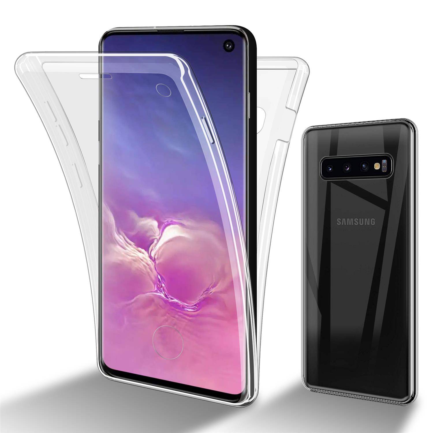Cadorabo Schutzhülle für Samsung Galaxy S10 Hülle in natur 360° Etui Full Body Handyhülle Cover Case