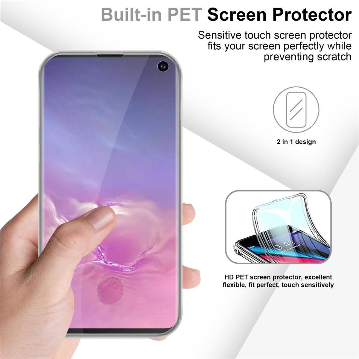 Cadorabo Schutzhülle für Samsung Galaxy S10 Hülle in natur 360° Etui Full Body Handyhülle Cover Case