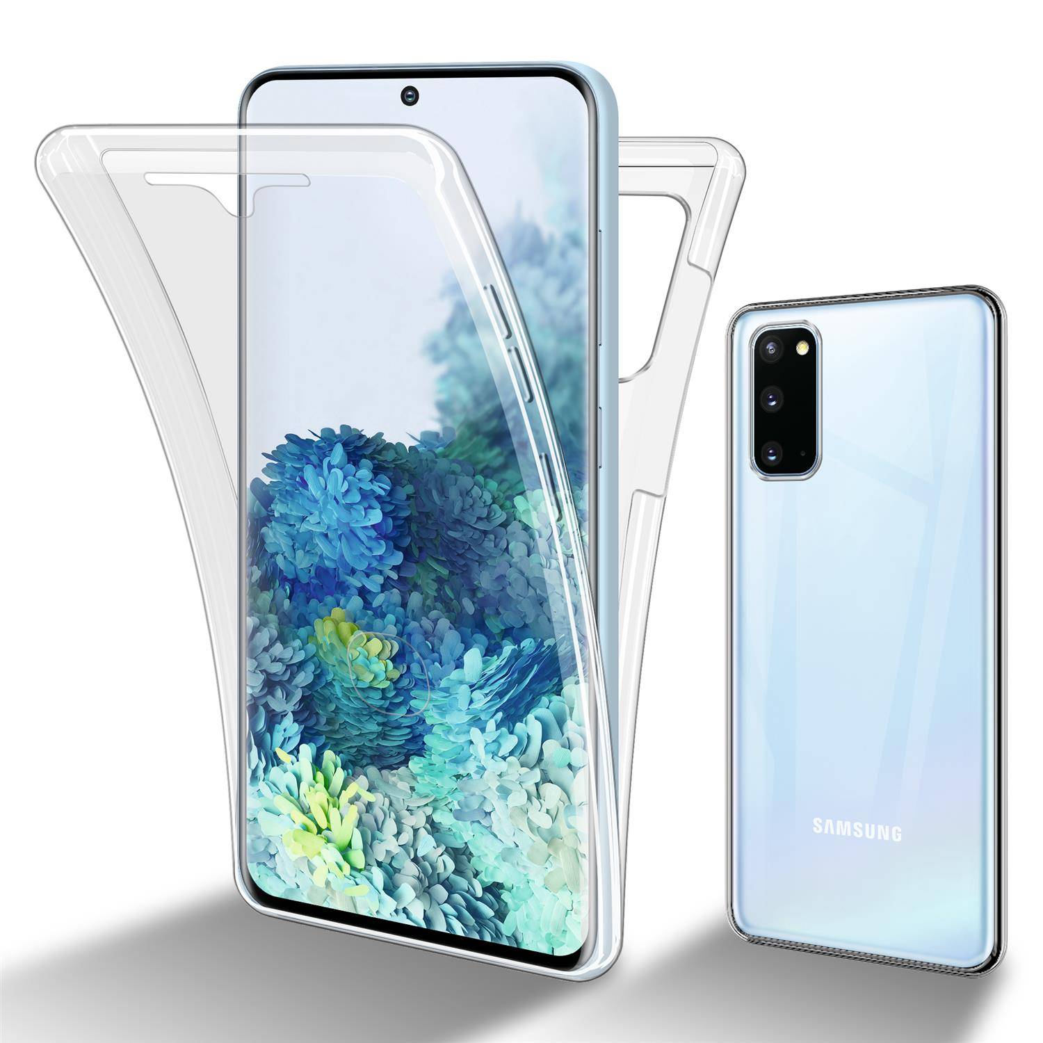 Cadorabo Schutzhülle für Samsung Galaxy S20 Hülle in natur 360° Etui Full Body Handyhülle Cover Case