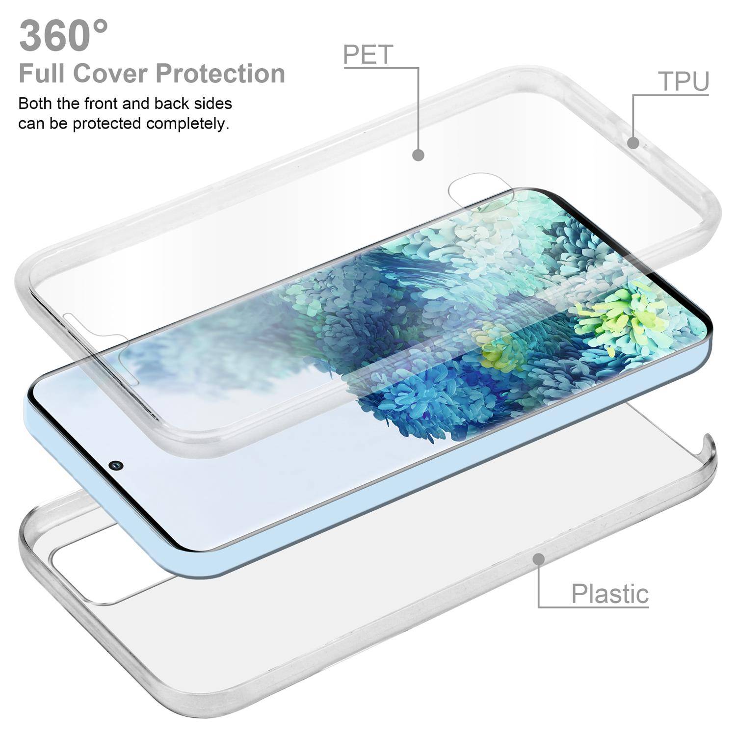 Cadorabo Schutzhülle für Samsung Galaxy S20 PLUS Hülle in natur 360° Etui Full Body Handyhülle Cover Case