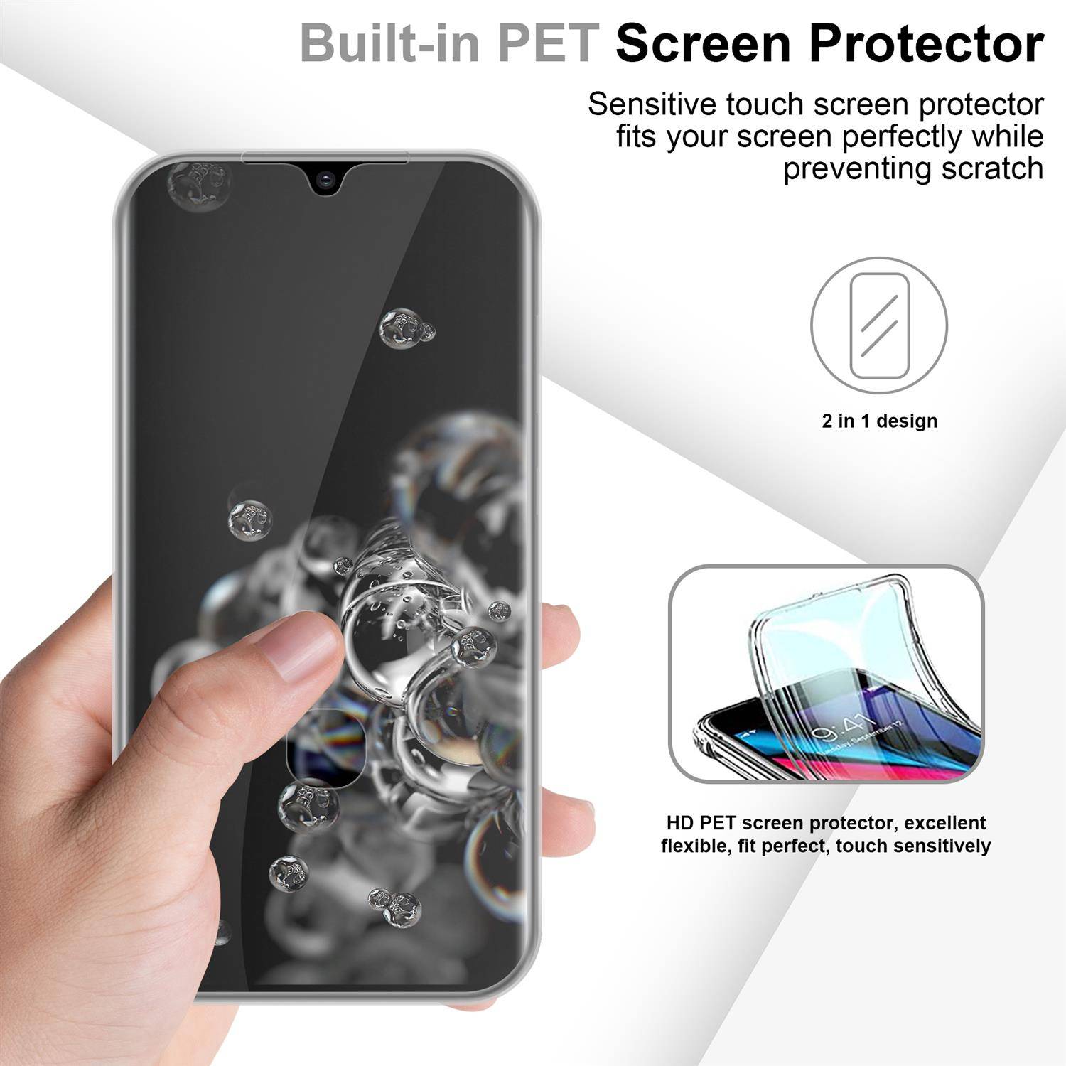 Cadorabo Schutzhülle für Samsung Galaxy S20 ULTRA Hülle in natur 360° Etui Full Body Handyhülle Cover Case