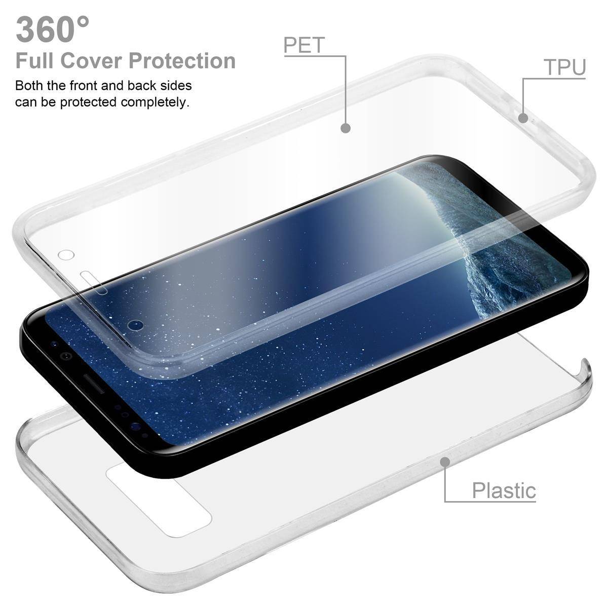 Cadorabo Schutzhülle für Samsung Galaxy S8 Hülle in natur 360° Etui Full Body Handyhülle Cover Case
