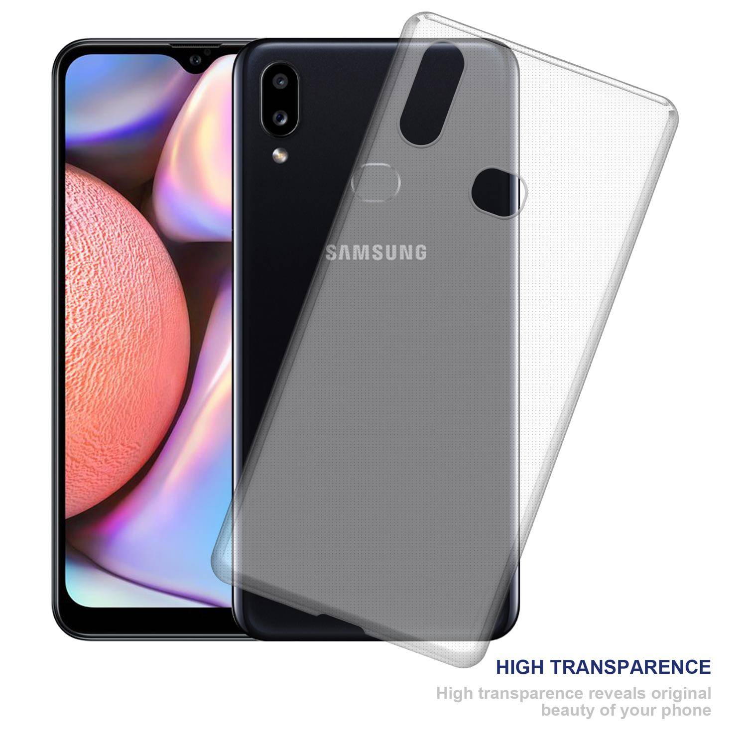 Cadorabo Hülle für Samsung Galaxy A10s Schutz Hülle in natur Schutzhülle TPU Silikon Cover Etui Case