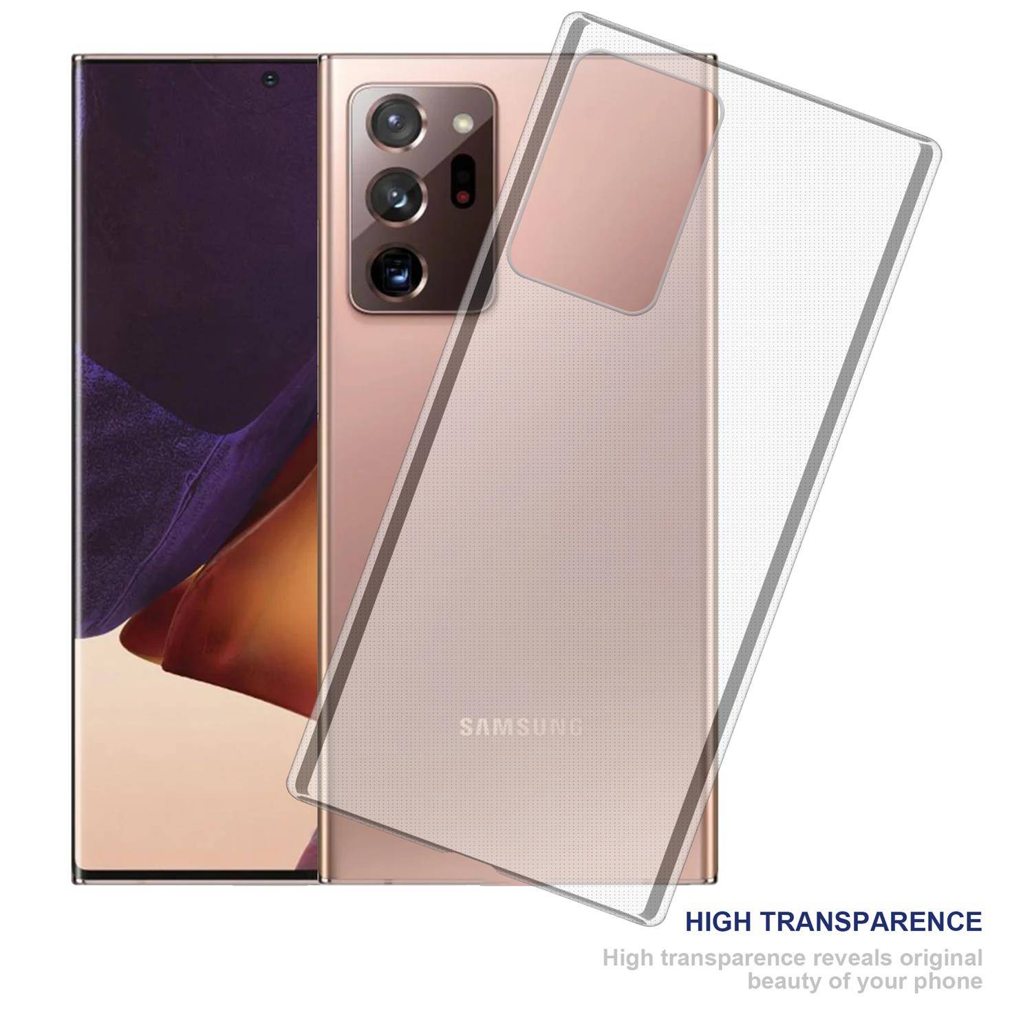 Cadorabo Hülle für Samsung Galaxy Note 20 Ultra Schutz Hülle in natur Schutzhülle TPU Silikon Cover Etui Case