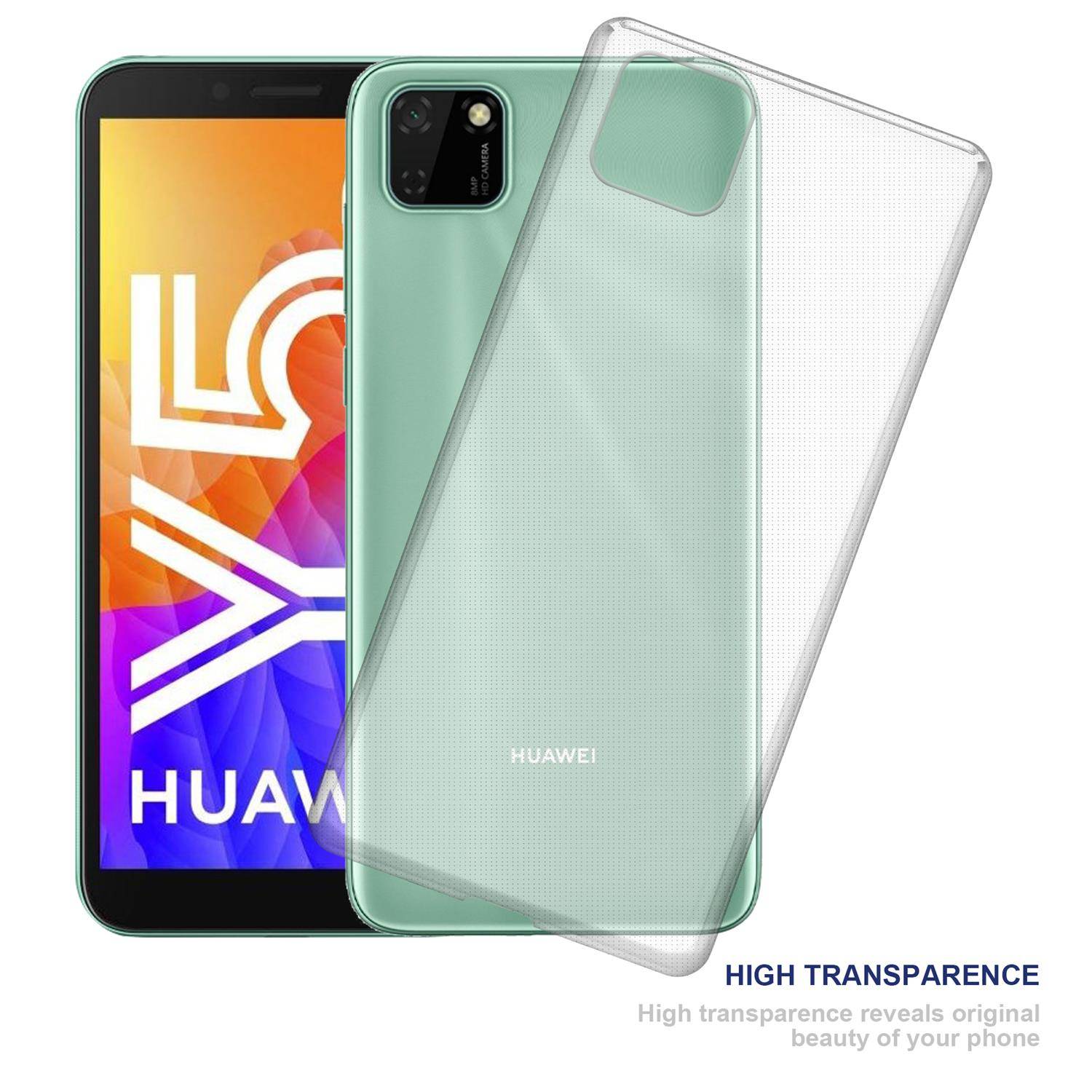 Cadorabo Hülle für Huawei Y5p Schutz Hülle in natur Schutzhülle TPU Silikon Cover Etui Case