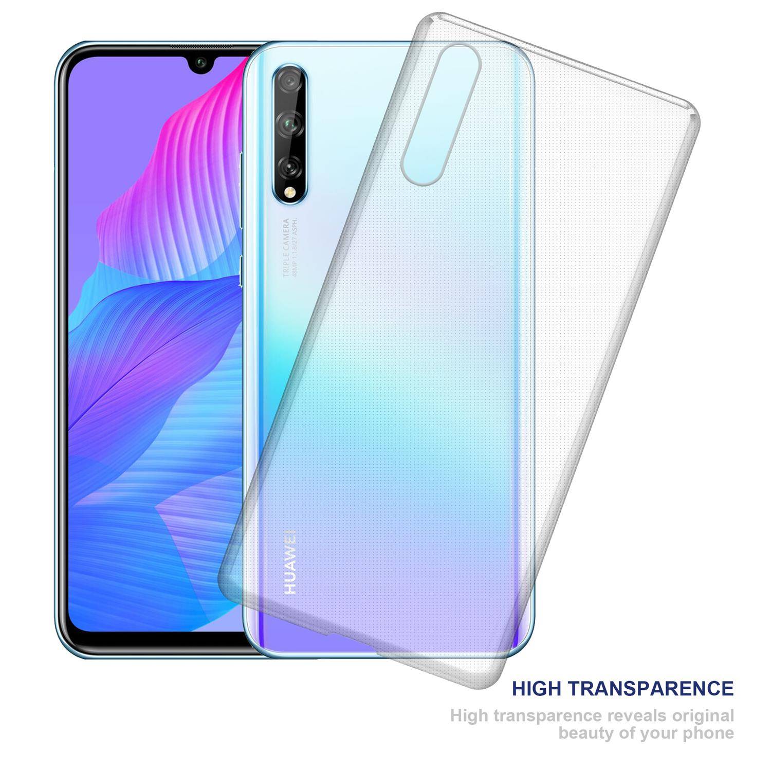 Cadorabo Hülle für Huawei P Smart S Schutz Hülle in natur Schutzhülle TPU Silikon Cover Etui Case