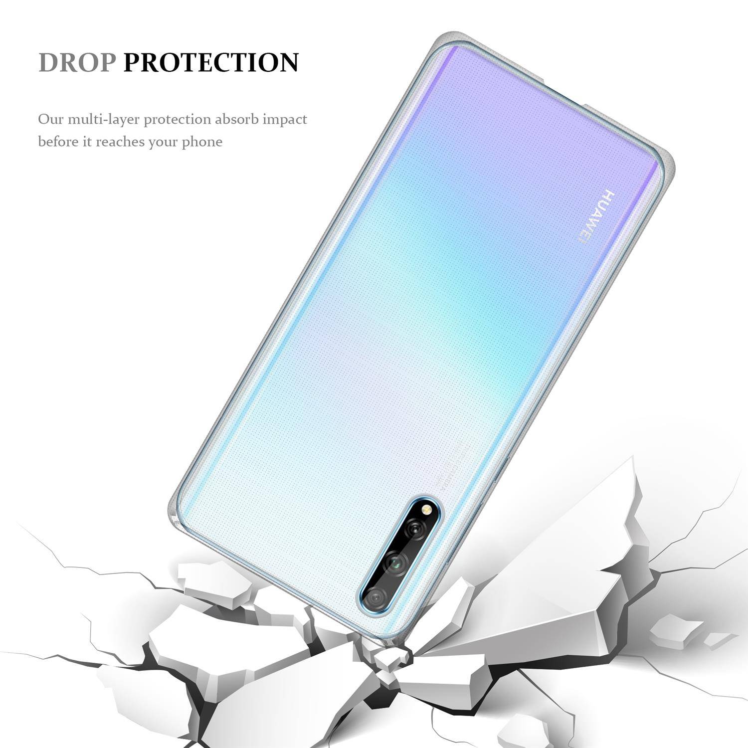 Cadorabo Hülle für Huawei P Smart S Schutz Hülle in natur Schutzhülle TPU Silikon Cover Etui Case