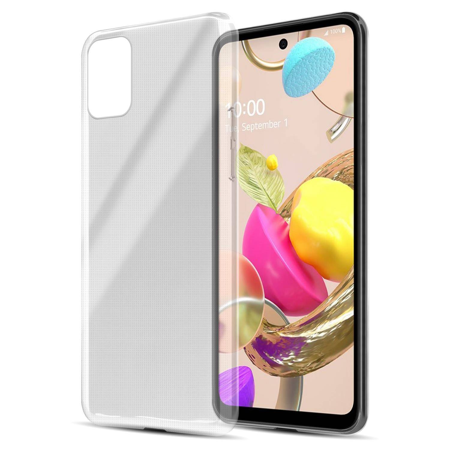 Cadorabo Hülle für LG K42 Schutz Hülle in natur Schutzhülle TPU Silikon Cover Etui Case