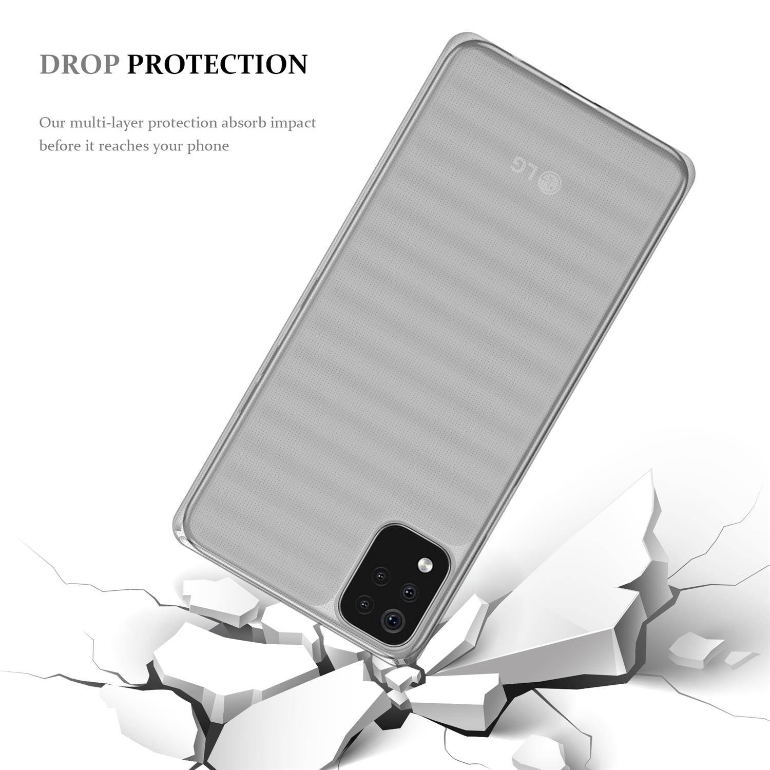 Cadorabo Hülle für LG K42 Schutz Hülle in natur Schutzhülle TPU Silikon Cover Etui Case