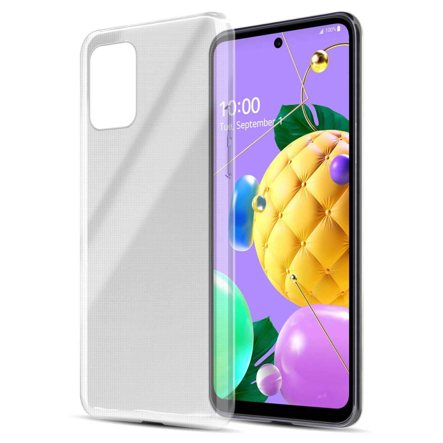 Cadorabo Hülle für LG K52 Schutz Hülle in natur Schutzhülle TPU Silikon Cover Etui Case