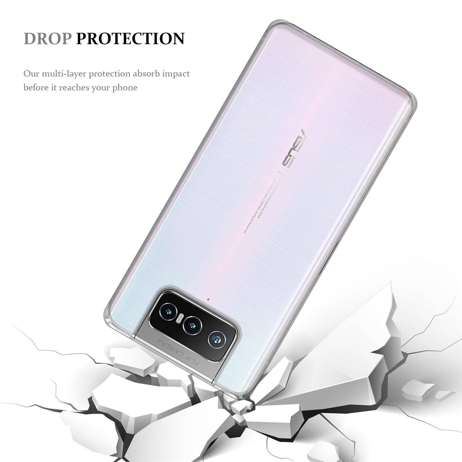 Cadorabo Hülle für Asus ZenFone 7 Schutz Hülle in natur Schutzhülle TPU Silikon Cover Etui Case
