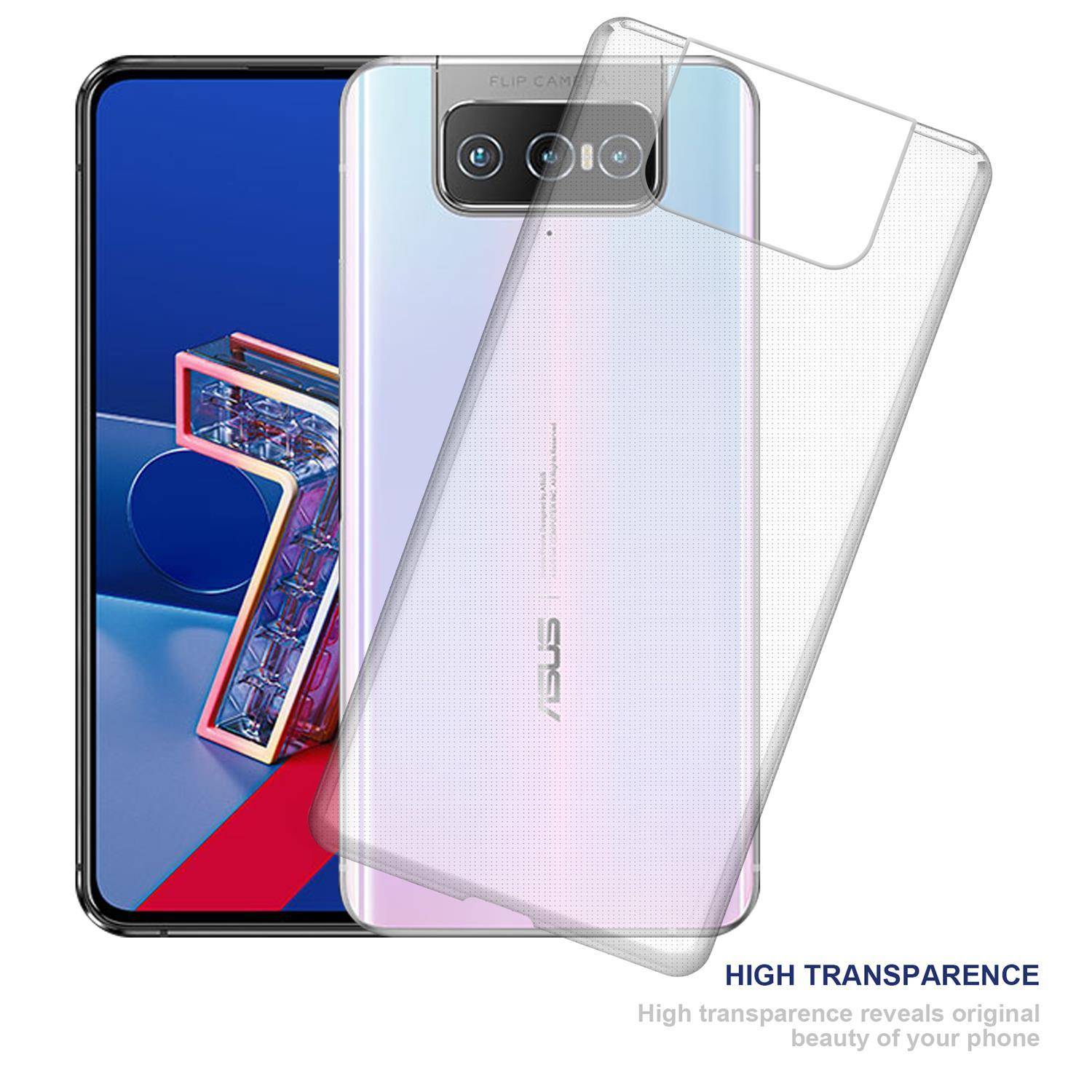 Cadorabo Hülle für Asus ZenFone 7 Schutz Hülle in natur Schutzhülle TPU Silikon Cover Etui Case