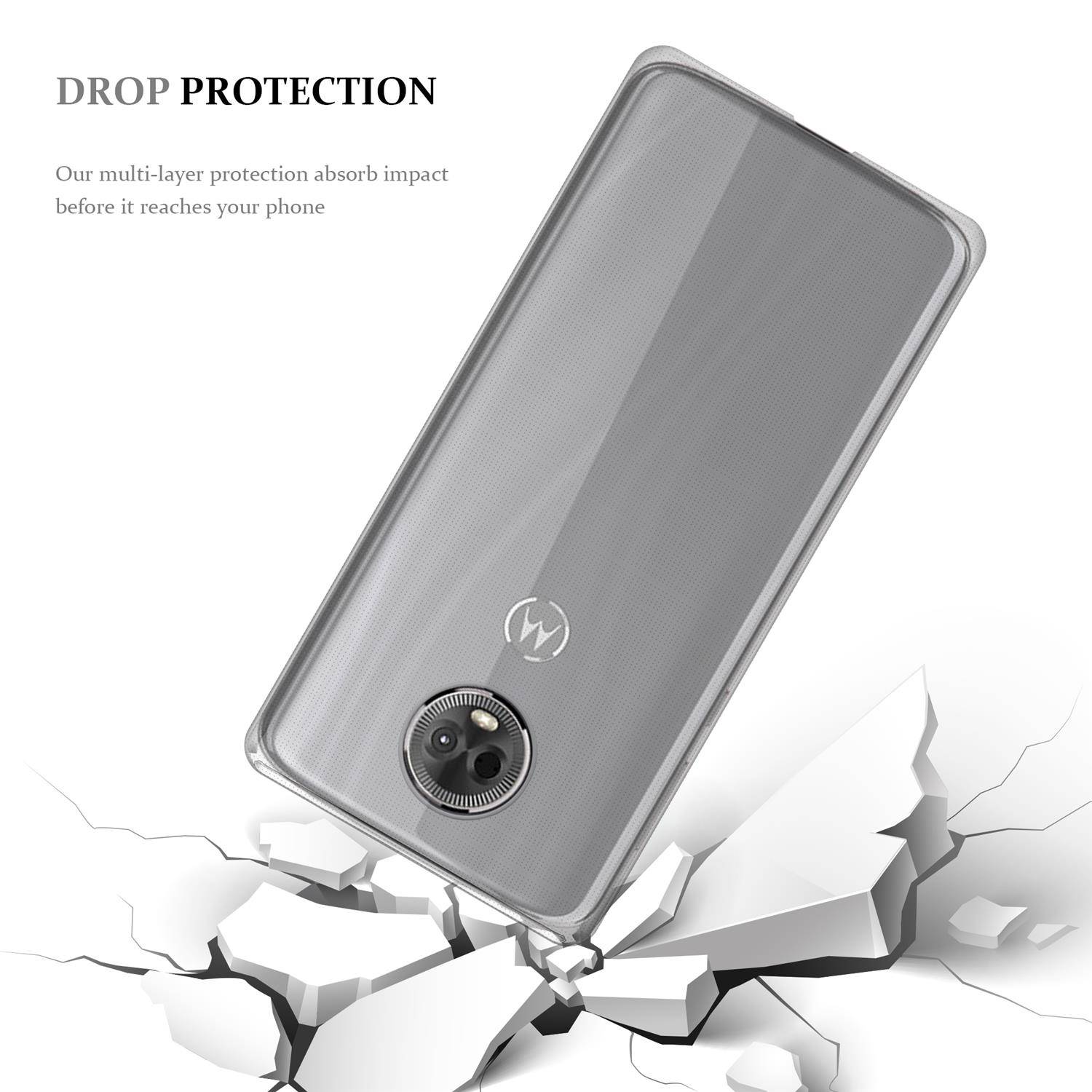 Cadorabo Hülle für Motorola Moto E5 Plus Schutz Hülle in natur Schutzhülle TPU Silikon Cover Etui Case
