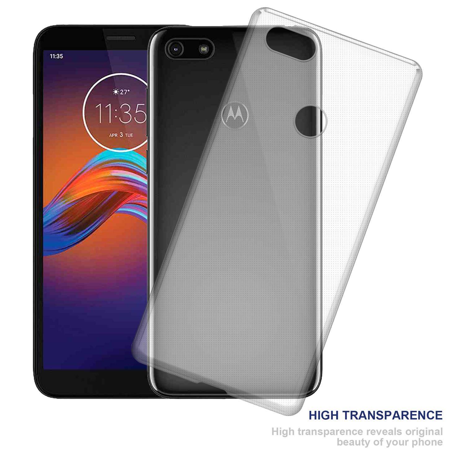 Cadorabo Hülle für Motorola Moto E6 Play Schutz Hülle in natur Schutzhülle TPU Silikon Cover Etui Case