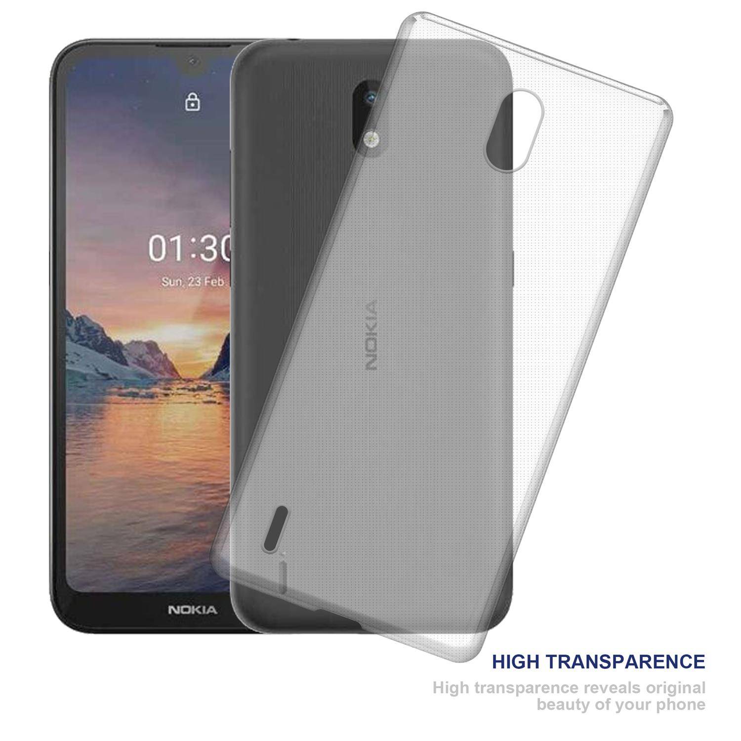 Cadorabo Hülle für Nokia 1.3 Schutz Hülle in natur Schutzhülle TPU Silikon Cover Etui Case