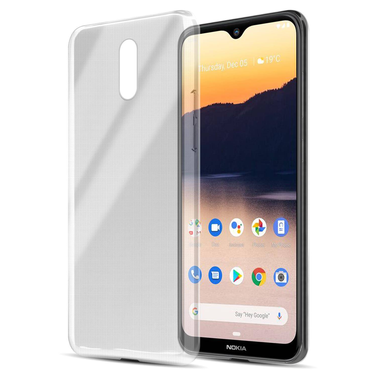 Cadorabo Hülle für Nokia 2.3 Schutz Hülle in natur Schutzhülle TPU Silikon Cover Etui Case