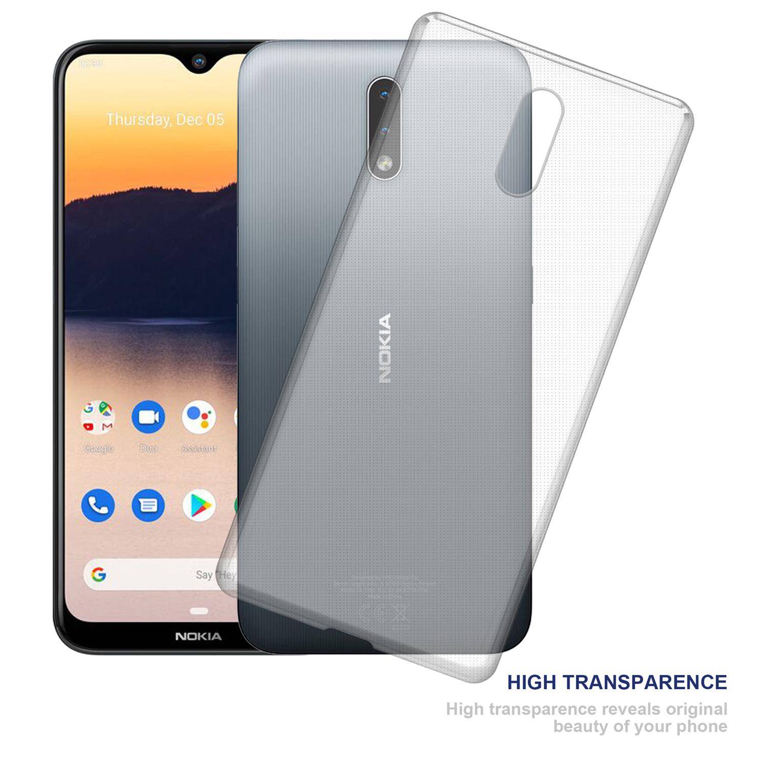Cadorabo Hülle für Nokia 2.3 Schutz Hülle in natur Schutzhülle TPU Silikon Cover Etui Case