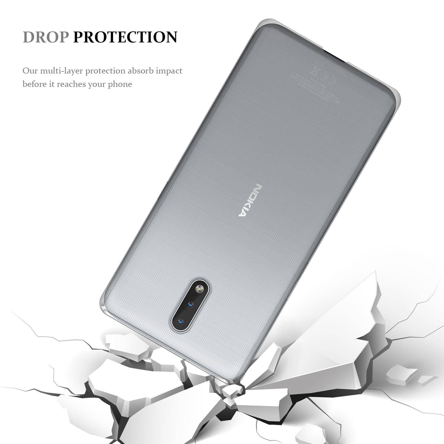 Cadorabo Hülle für Nokia 2.3 Schutz Hülle in natur Schutzhülle TPU Silikon Cover Etui Case