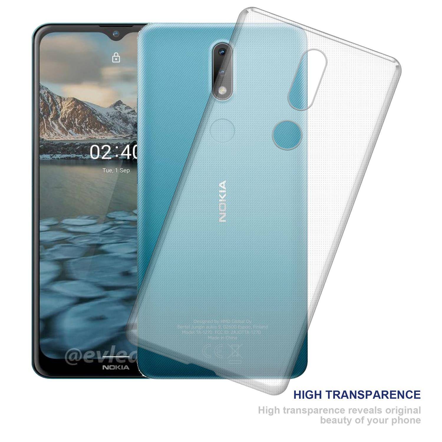 Cadorabo Hülle für Nokia 2.4 Schutz Hülle in natur Schutzhülle TPU Silikon Cover Etui Case