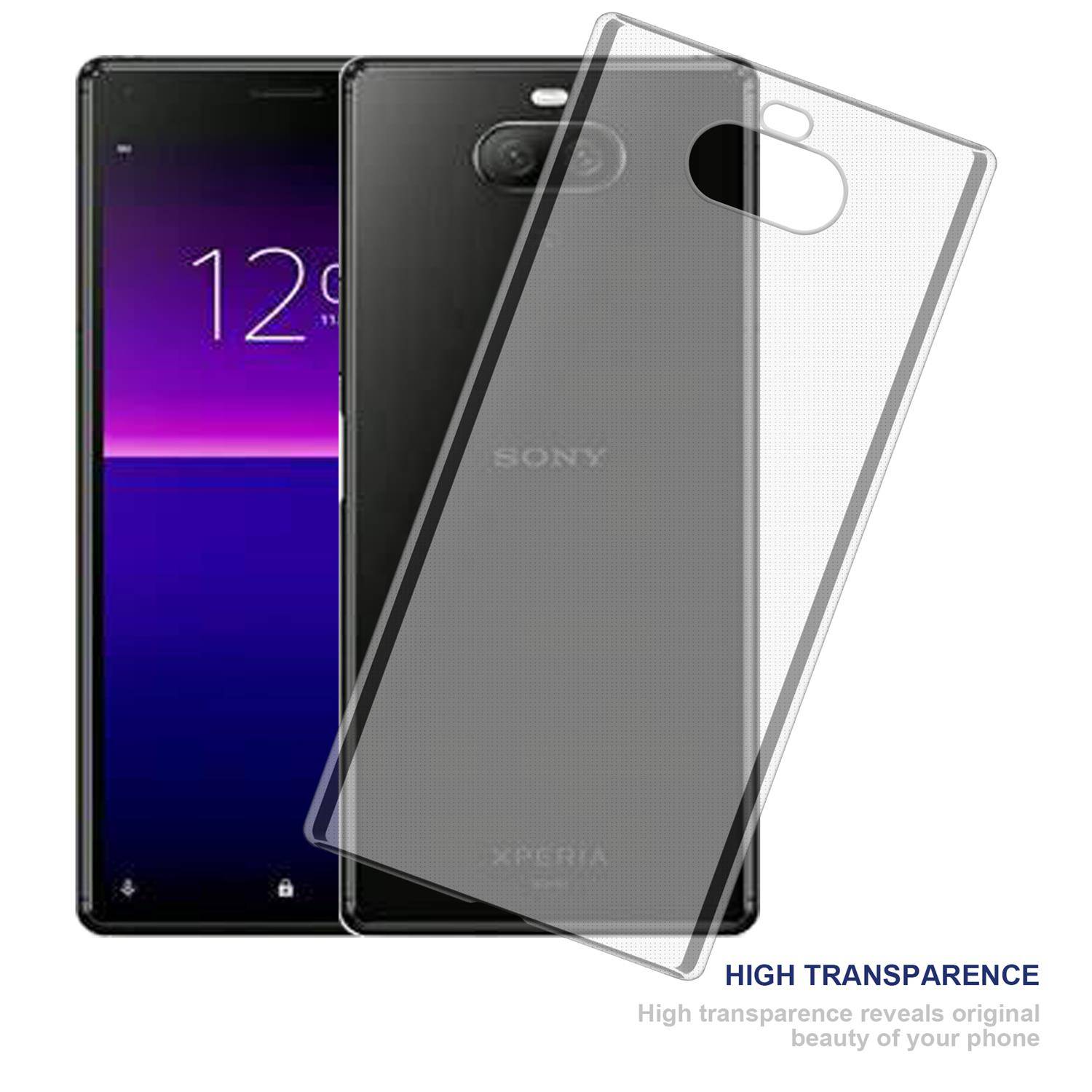 Cadorabo Hülle für Sony Xperia 8 Schutz Hülle in natur Schutzhülle TPU Silikon Cover Etui Case