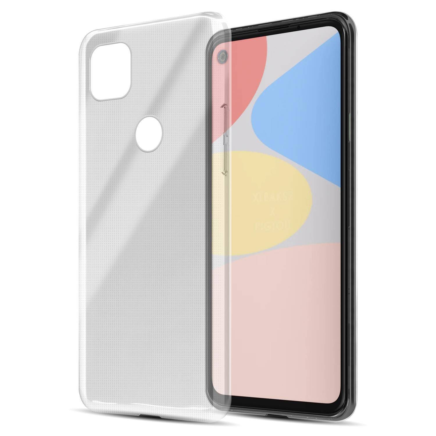 Cadorabo Hülle für Google Pixel 4a 5G Schutz Hülle in natur Schutzhülle TPU Silikon Cover Etui Case