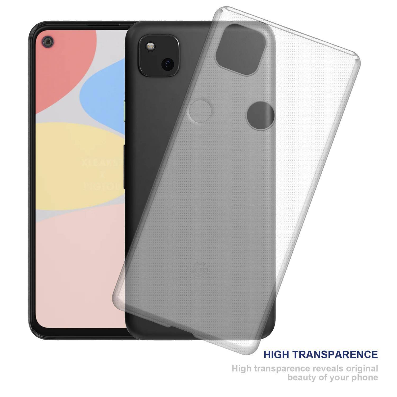 Cadorabo Hülle für Google Pixel 4a 5G Schutz Hülle in natur Schutzhülle TPU Silikon Cover Etui Case
